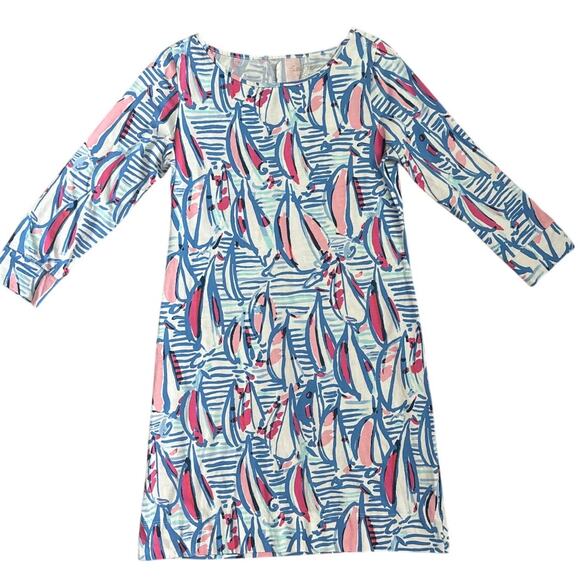 Lilly‎ Pulitzer Marlowe Dress in Red Right Return Tunic Boat Neck Size Medium - Picture 6 of 11